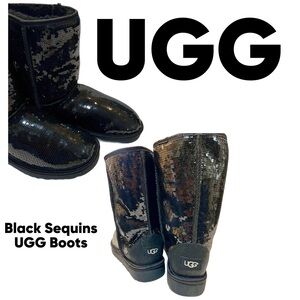 Black Sequins Ugg Booots - Size 11